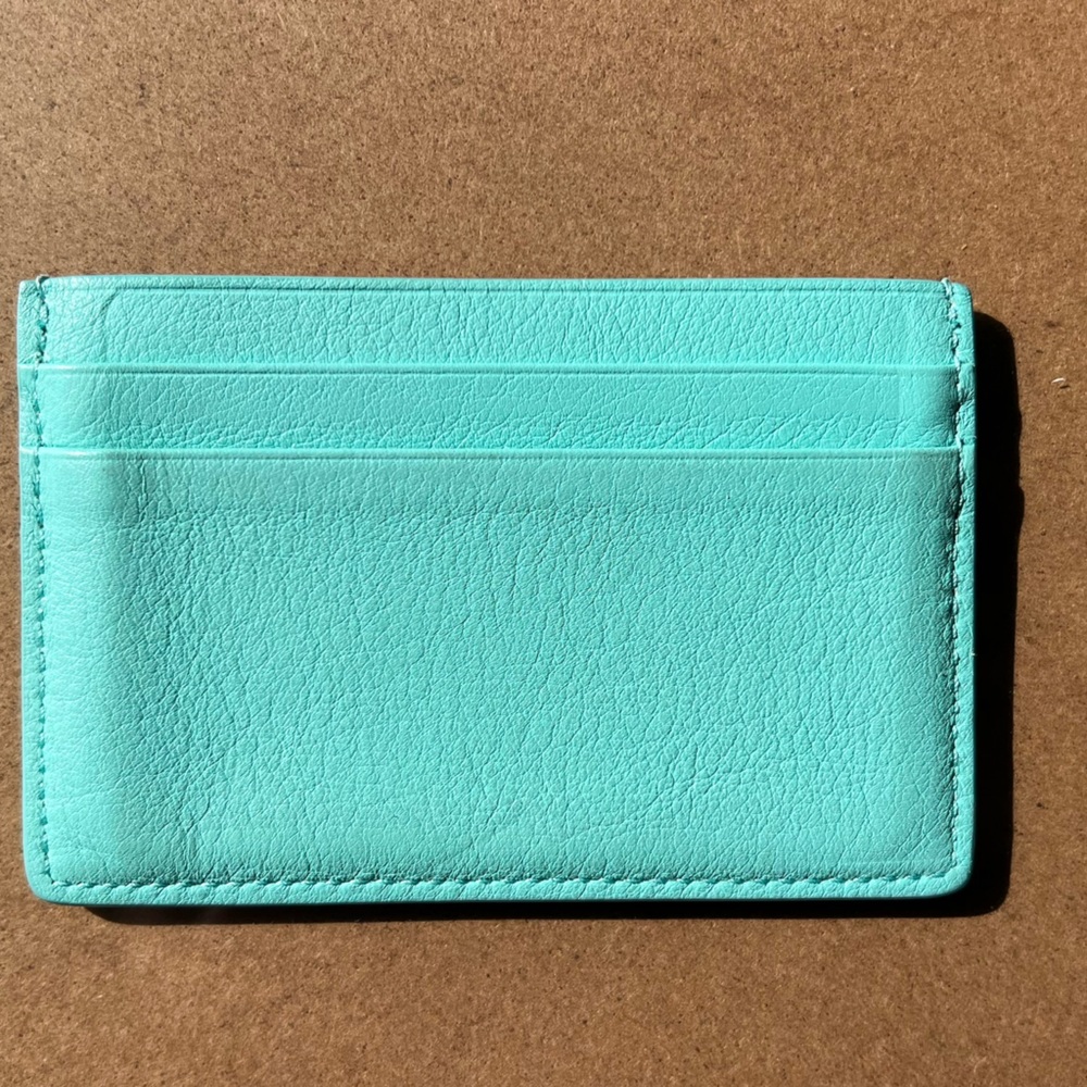 Tiffany & Co. Robin's Egg Blue Leather Card Sleeve - Picture 2 of 2